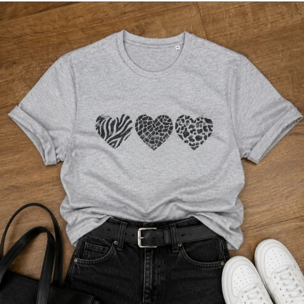 Marl multi heart tee