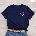 Navy with Pink Heart T-Shirt