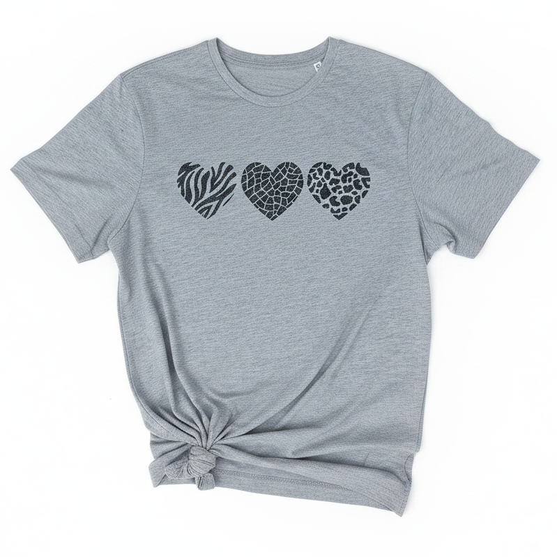 Marl multi heart tee