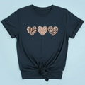 Navy Three Heart Print T-Shirt